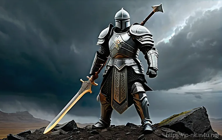 나이트크로우 인기 직업 순위 - **Prompt for Warrior:**
    "A powerful and stoic warrior, either male or female, standing firm on a...