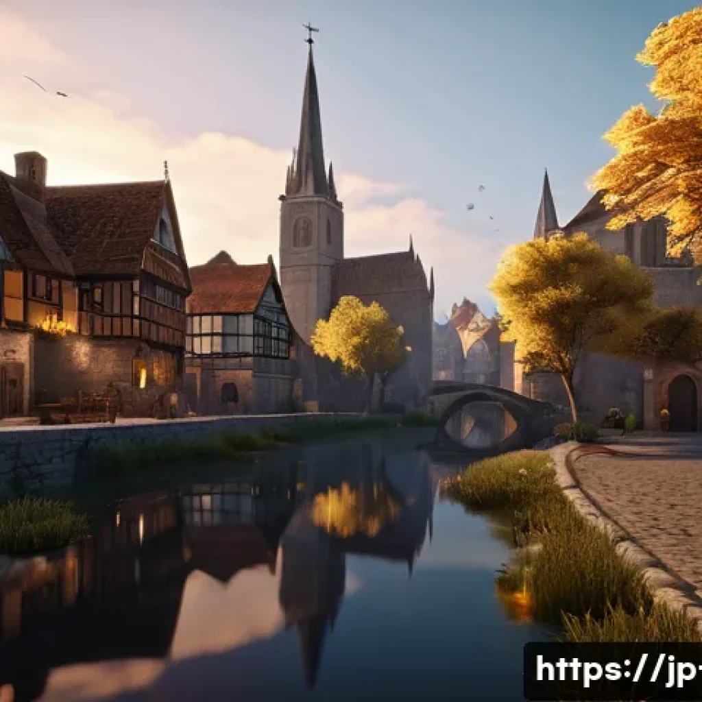 나이트크로우 모바일 버전 특징 - **Prompt 1: Unreal Engine 5 Medieval Sunset**
    "A breathtakingly realistic medieval European city...