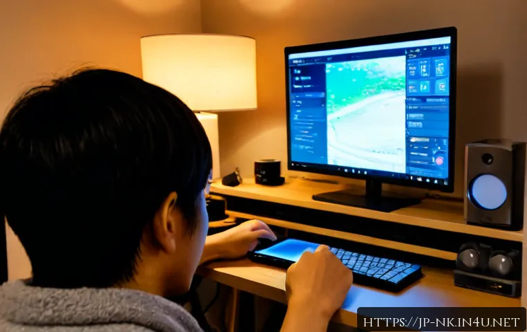 나이트크로우 접속 장애 대처법 - Photorealistic Japanese adult gamer calmly troubleshooting a mobile fantasy game connection issue at...